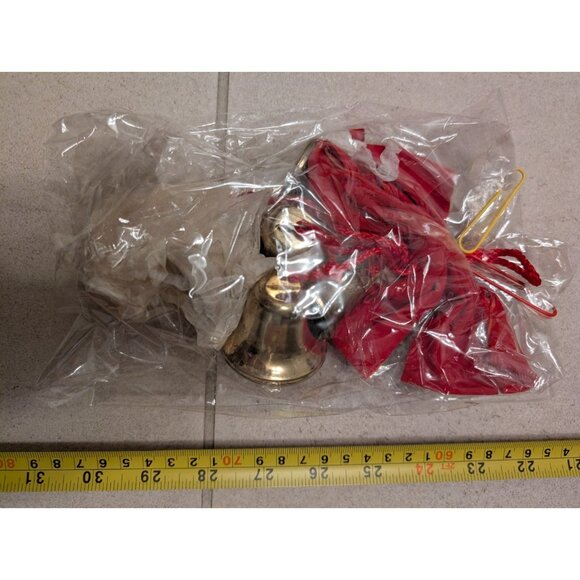 NEW Vintage Christmas Bow Décor Lot Felt Alderbrook Bow Red Ribbon Bell Bow 1980 - Picture 3 of 3